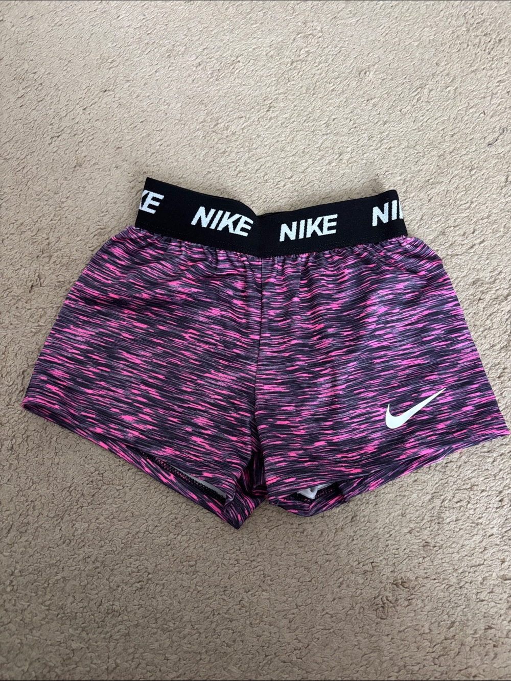 Nike Girl’s Purple-Pink Space Dye Athletic Shorts
